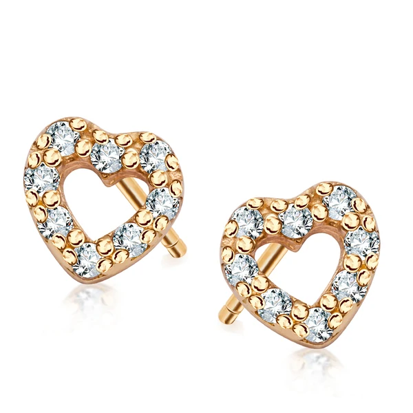 kolczyki złote- serca