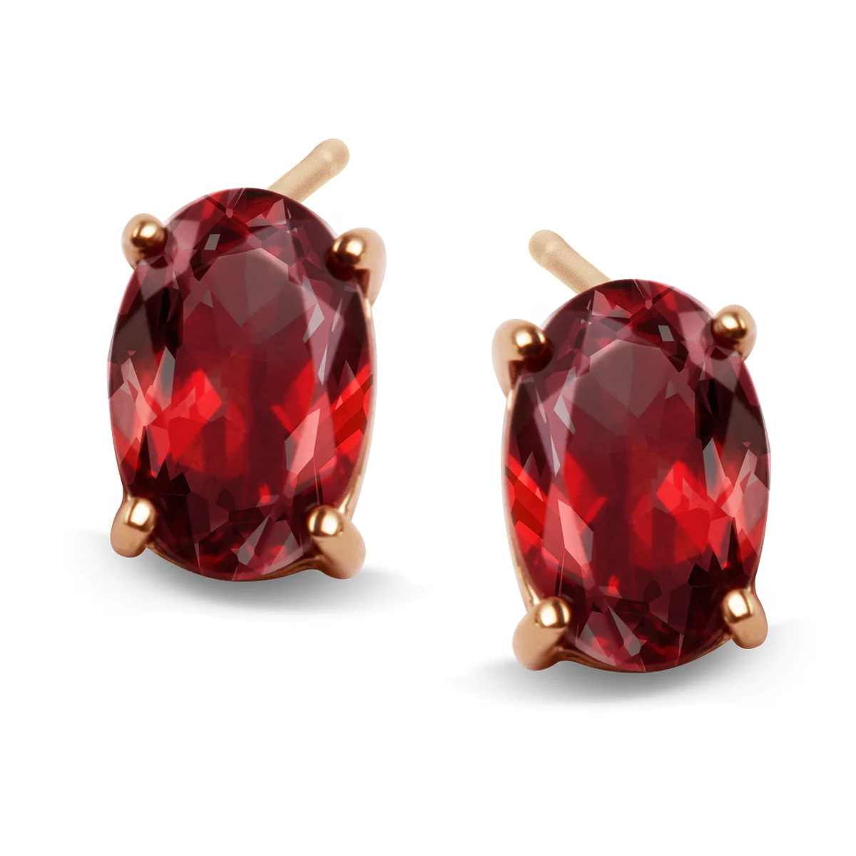 Kolczyki złote z granatami