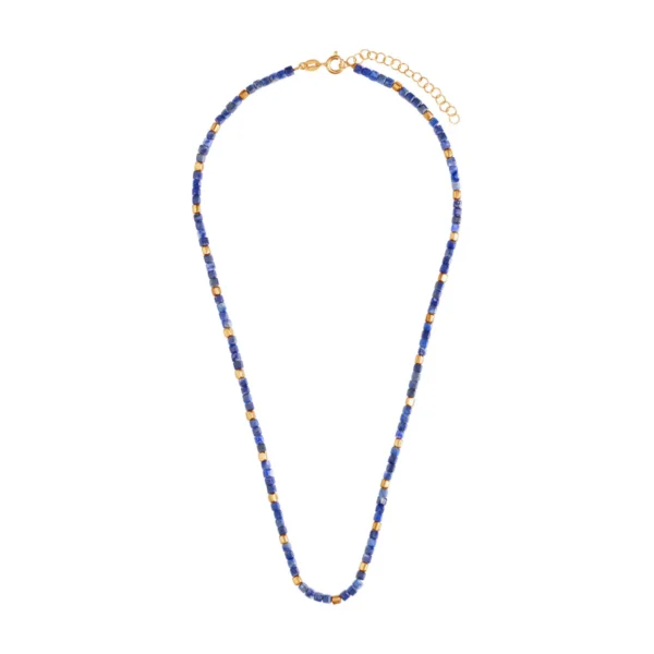 Naszyjnik srebrny pozłacany z lapis lazuli - obrazek 3