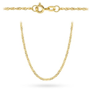 Łańcuszek złoty pr. 585 - splot singapure podwójnie skręcony diamentowany 42 cm