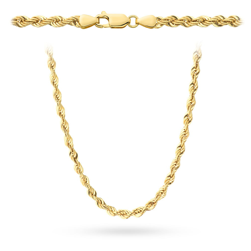 Naszyjnik złoty kółko plecione i cyrkonie - obrazek 3886